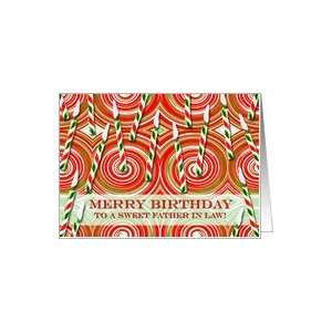 Christmas Birthday for Father in Law, Candy Canes Card 