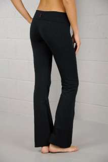 Black Sleek Foldover Stretch Soft Lounge Yoga Pants S M L Basic Slim 