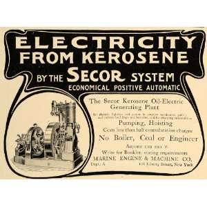  1906 Ad Marine Engine & Machine Secor Generating Plant 