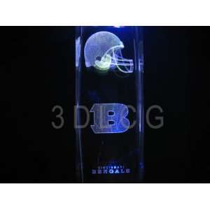  NFL Cincinnati Bengals 3D Laser Etched Crystal 6 Inch 