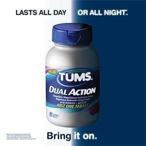  Tums Dual Action Acid Reducer and Antacid Berry Flavor, 85 