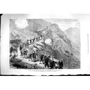 1877 War Bringing Wounded Shipka Pass Turkish Soldiers 