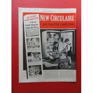 Hotpoints New Circulaire refigerator, 1938 Print Ad. (kids getting 