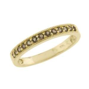    10k Yellow Gold Smoky Topaz Single Band Ring, Size 5 Jewelry