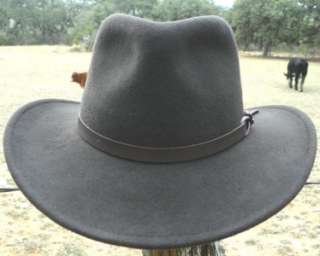 CRUSHABLE Wool RAIN PROOF Chocolate Outback Cowboy Hat 016698782043 
