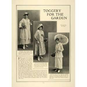  1916 Print Womens Garden Fashion Smocks Dresses Hats 