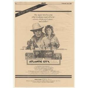  1980 Burt Lancaster Atlantic City USA Movie Trade Print Ad 