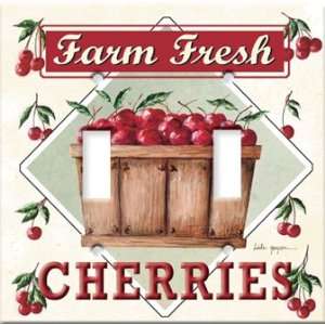   Switch Plate Cover Art Farm Fresh Cherries Food DBL