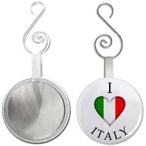 Creative Clam I Heart Italy World Flag 2.25 Inch Glass Mirror Backed 