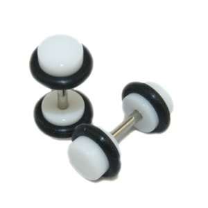   Plugs (Color White, Stem Size 16G or 1.2mm, Appearance 4G or 5mm Small