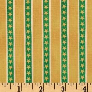   Star Stripe Yellow/Green Fabric By The Yard Arts, Crafts & Sewing