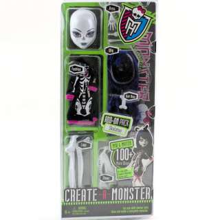  MONSTER HIGH Doll Skeleton Add On Pack Fashion Wig Legs Shoes Arms NIP