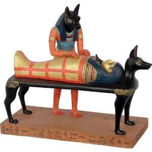 Egyptian Mummification Anubis with Coffin Statue
