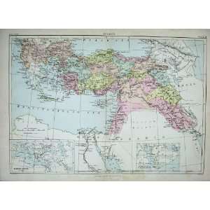  Antique Maps 1888 Turkey Cyprus Mediterranean Sea