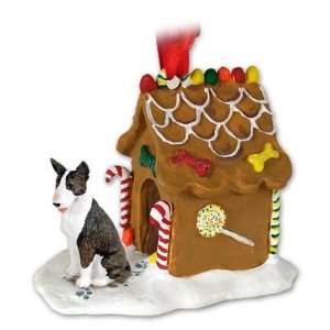   Bull Terrier Brindle Ginger Bread Dog House Ornament
