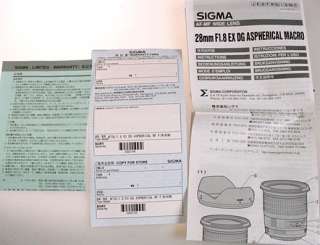 SIGMA 28mm f1.8 CANVAS CLOTH LENS CASE (NEW IN BOX)  