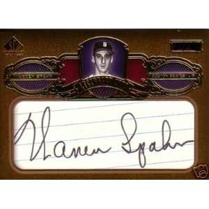  07 UD WARREN SPAHN SP Legendary Cuts Autograph #d/95 