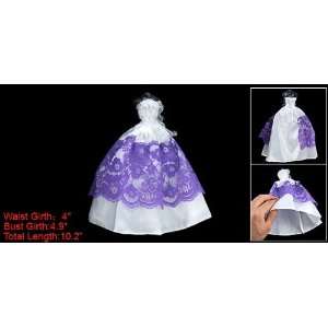   Como Sleeveless White Purple Back Velcro Fastened Doll Dress Baby