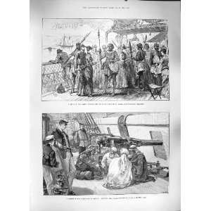  1889 AFRICA ARAB SLAVE TRADERS SHIP SAMOA ALAMEDA