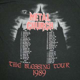 1989 METAL CHURCH VINTAGE TOUR T SHIRT CONCERT XL ORIGINAL metallica 