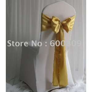   macao 100pcs gold 7108/18275cm satin chair sashes/chair cover sashes