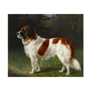  A St. Bernard on the Edge of a Wood Premium Giclee Poster 