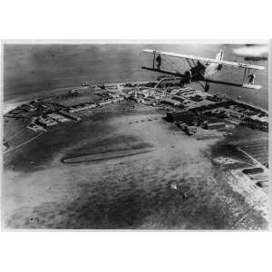   three parachute jumpers,Navy plane,North Island,c1920