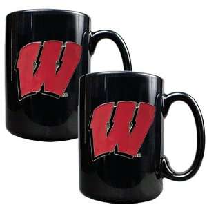 Wisconsin Badgers 2 Piece Coffee Mug Set  Sports 
