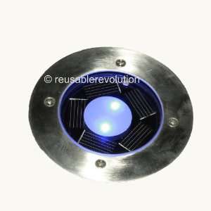  Blue Solar Round Recessed Deck Dock Patio Lights (14 Pack 