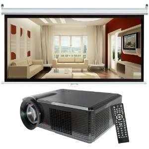  and Screen Package   PRJLE33 Portable LED Projector for Gaming 