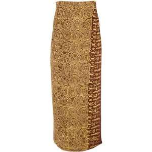 Rayon Wrap Skirt Long   One Size Spirals Earth Tones (each)  