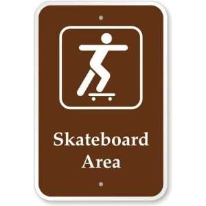  Skateboard Area (with Graphic) Diamond Grade Sign, 18 x 