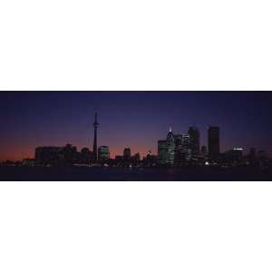  Buildings Lit Up at Night, Cn Tower, Toronto, Ontario 