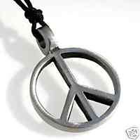 57G Silver PEWTER No War PEACE SIGN Love Symbol PENDANT  