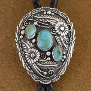   Arizona Turquoise Sterling Silver Bolo Tie by Tom Ahasteen  