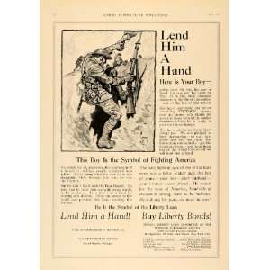  1918 Ad Soldier Liberty Bond Interior Furnishing Trades 
