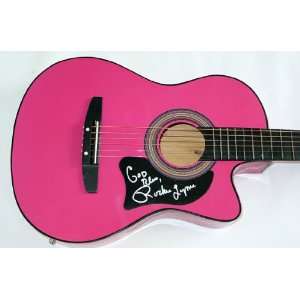 Rockie Lynne Signed Pink God Bless Guitar Dual Cert JSA