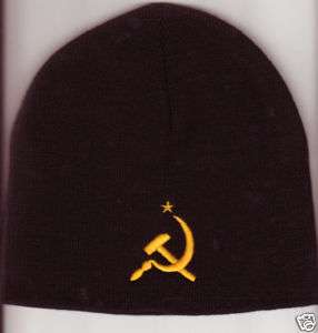HAMMER and SICKLE BLACK PUNK BEANIE Russia USSR  
