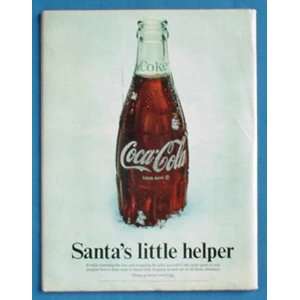   Coke Coca Cola Bottle Santas Little Helper Print Ad