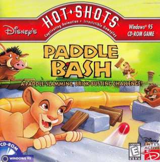Disneys Hot Shots Paddle Bash PC CD The Lion King ping pong break 