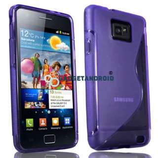 Purple S Curve Gel Case For Samsung Galaxy S II 2 S2  