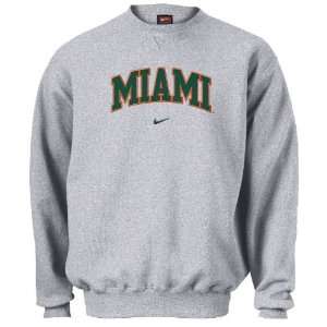 Nike Miami Hurricanes Grey Classic College Crew Fleece Sweatshirt 