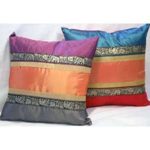 ) Mix & Match Tibetan Style Silky Cushion Pillow Cover 17/18   Dark 