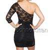   Sexy Womens Lace sleeve One shoulder Cocktail Club party evening dress