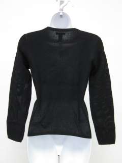 CLUB MONACO Black Knit Mesh Long Sleeve Blouse Sz S  