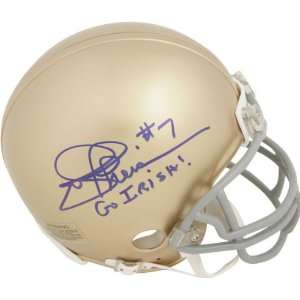 Joe Theismann Notre Dame Fighting Irish Autographed Mini Helmet with 