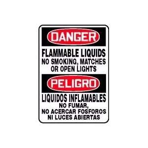 FLAMMABLE LIQUIDS NO SMOKING, MATCHES OR OPEN LIGHTS (BILINGUAL) Sign 