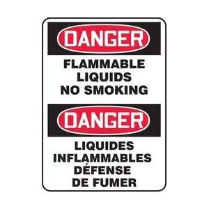 DANGER FLAMMABLE LIQUIDS NO SMOKING Sign   14 x 10 Adhesive Vinyl