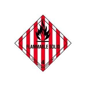  Flammable Solid Label, Worded, Vinyl, Roll of 500 Office 