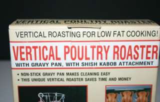 Emson Vertical Poultry Roaster Gravy Pan Shish Kabob  